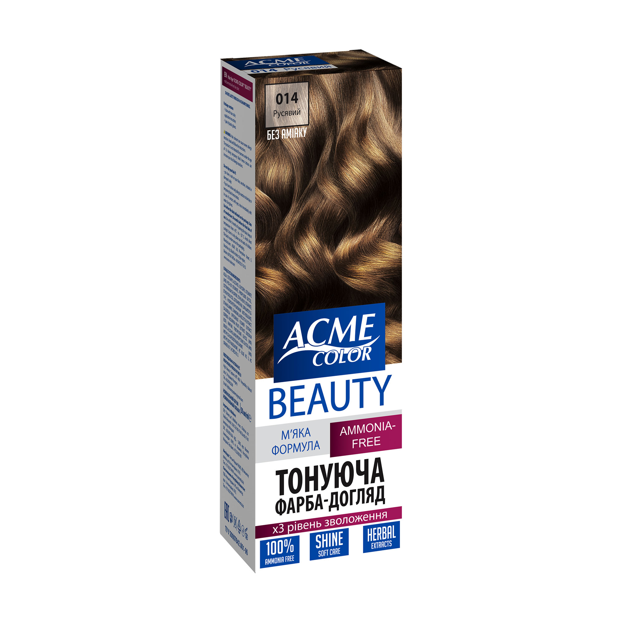 Безаміачна тонувальна фарба для волосся Acme Color Beauty 014 Русявий, 50 мл