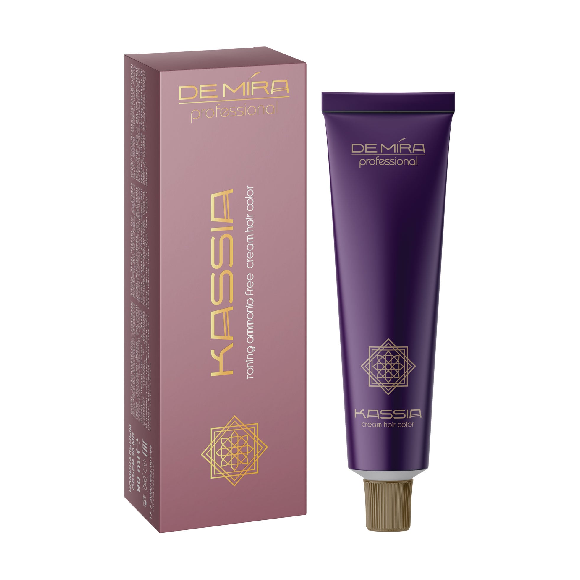 Безаміачна тонувальна крем-фарба для волосся DeMira Professional Kassia Toning Ammonia Free Cream Hair Color 10/16 Попелясто-фіолетовий блонд, 90 мл